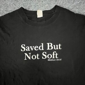 Unbranded T-shirt Mens Size 2XL Black Saved But Not Soft Matthew 10:16 Graphic